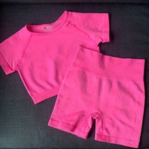 Pink matching workout set